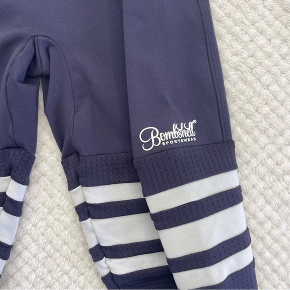 Bombshell Sportwear Performance Thigh High Leggings XXS Navy Blue Athletic Gym - Picture 5 of 14